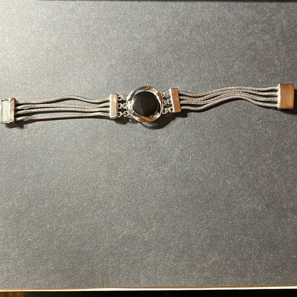 Reversible Silver Tone Bracelet Magnetic Closure